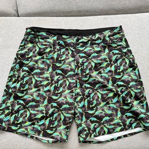 TomboyX board shorts 9” size XL swimming bottoms Narwhal